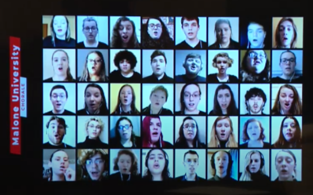 Malone Choir Performs Virtually for State Media Briefing