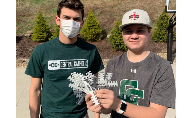 Two Central Students Making PPE for First Responders