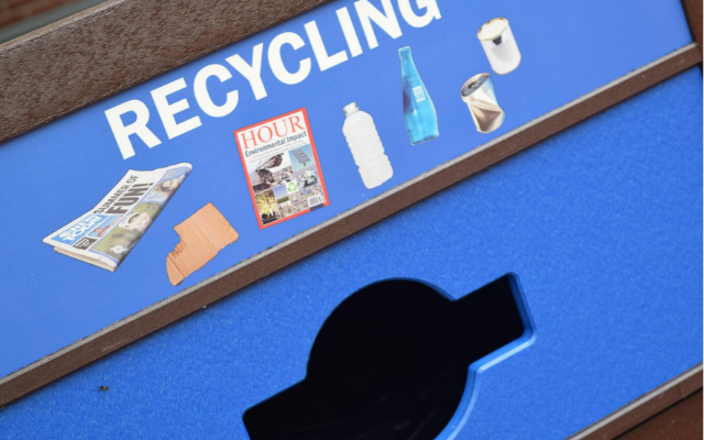 Recycling District Bins at Collection Sites Now Specify Paper, Plastic, Aluminum, Etc